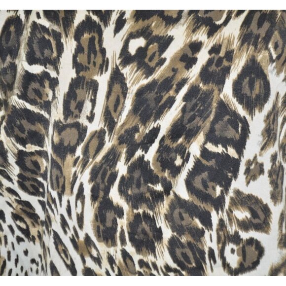 Chico's Ladies XL 16 Brown Mixed Animal Print Sleeveless Blouse Pleated Collar - Picture 7 of 10